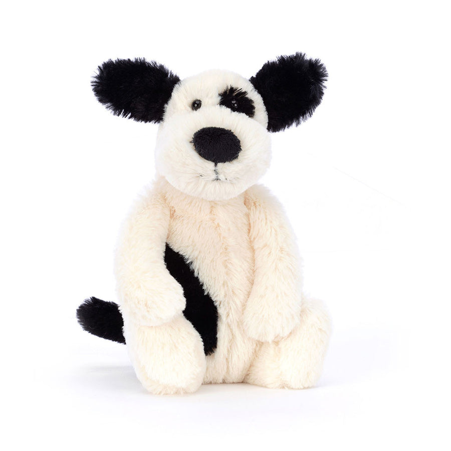 Jellycat Bashful Black & Cream Puppy – produktbilde