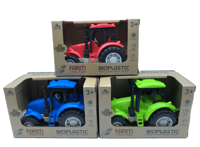 Bioplastic Tractors - Available in Red, Green, or Blue - Bamsedyra AS
