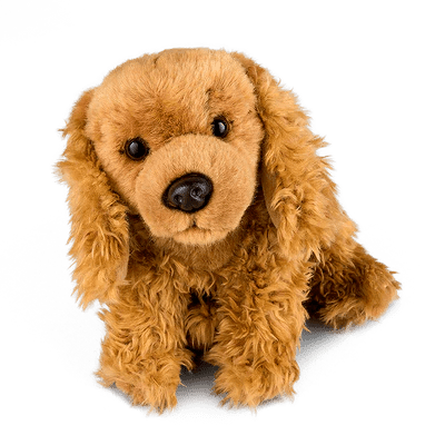 Living Nature Cocker Spaniel Hundekosedyr – naturtro cocker spaniel med kastanjebrun silkemyk pels og hengende ører, 27 cm