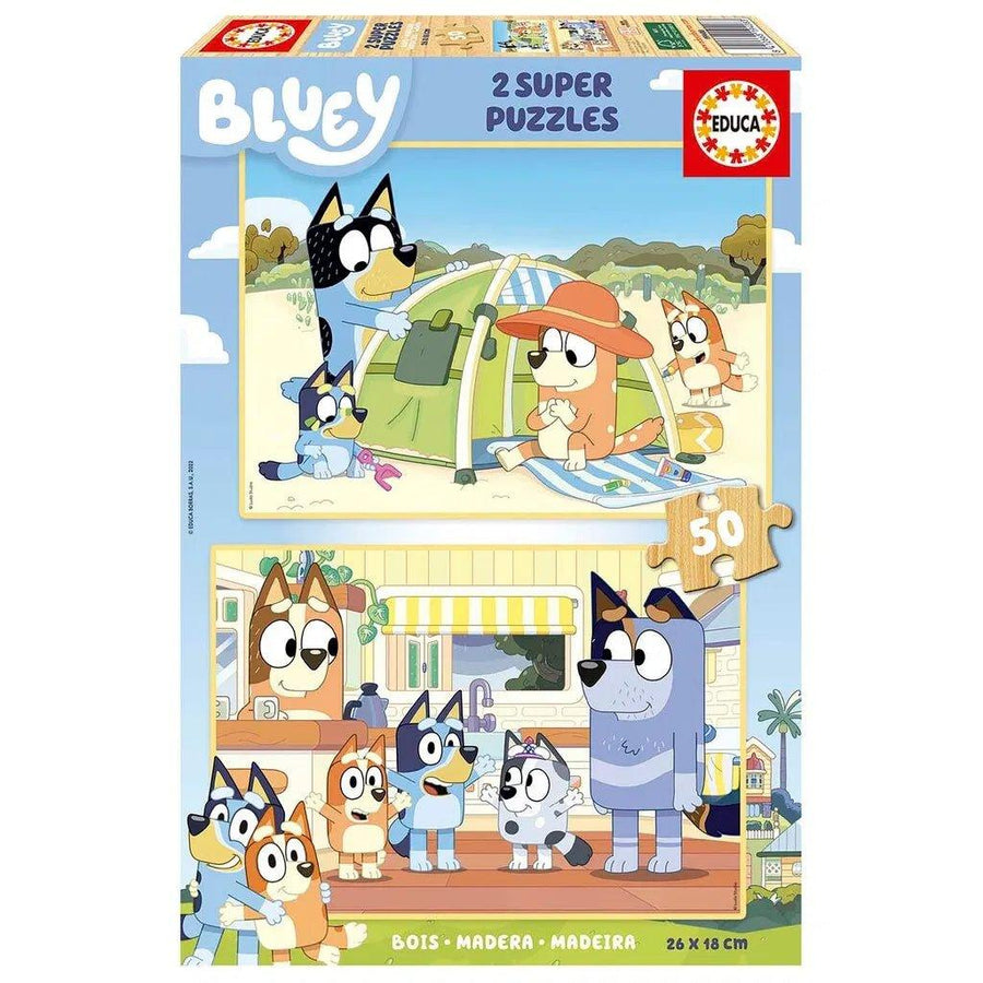 Educa Bluey Super Puslespillsett – 2 trepuslespill med Bluey motiver