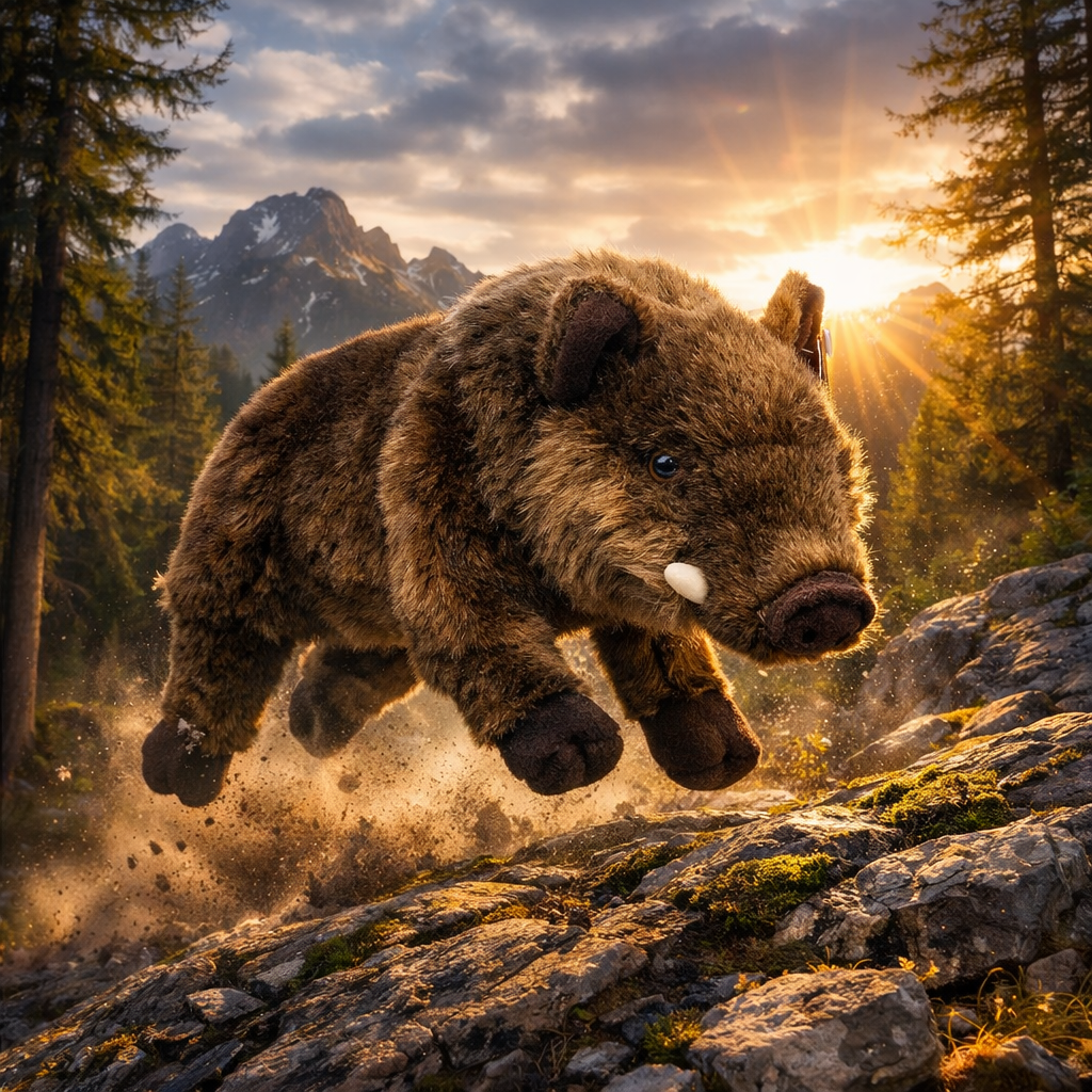 Living Nature | Wild Boar | Brun | 30 cm Side View - Bamsedyra AS