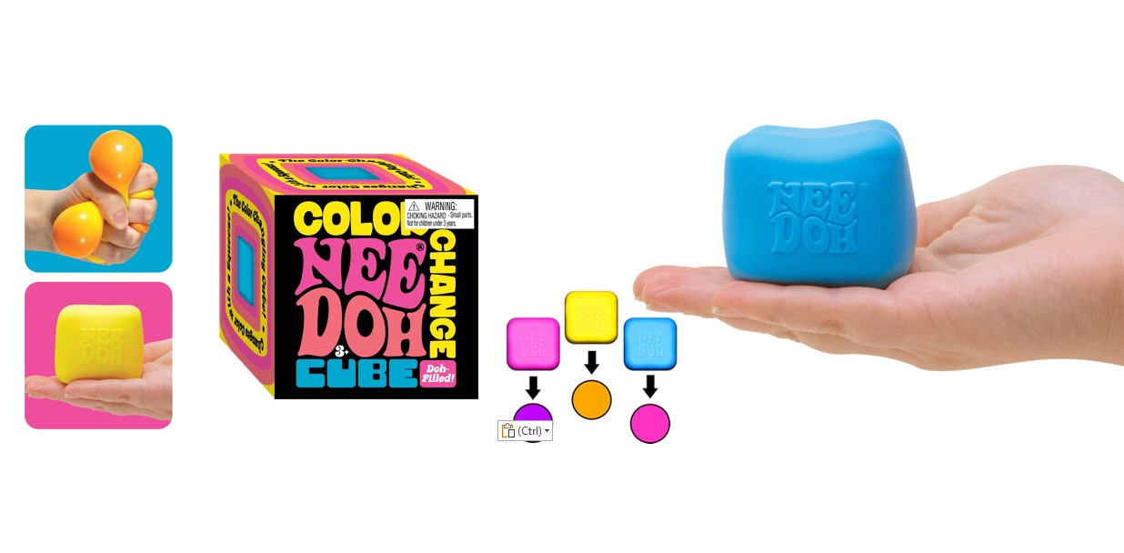 NeeDoh | Color Change Cube | 3 Asst. Feature - Bamsedyra AS