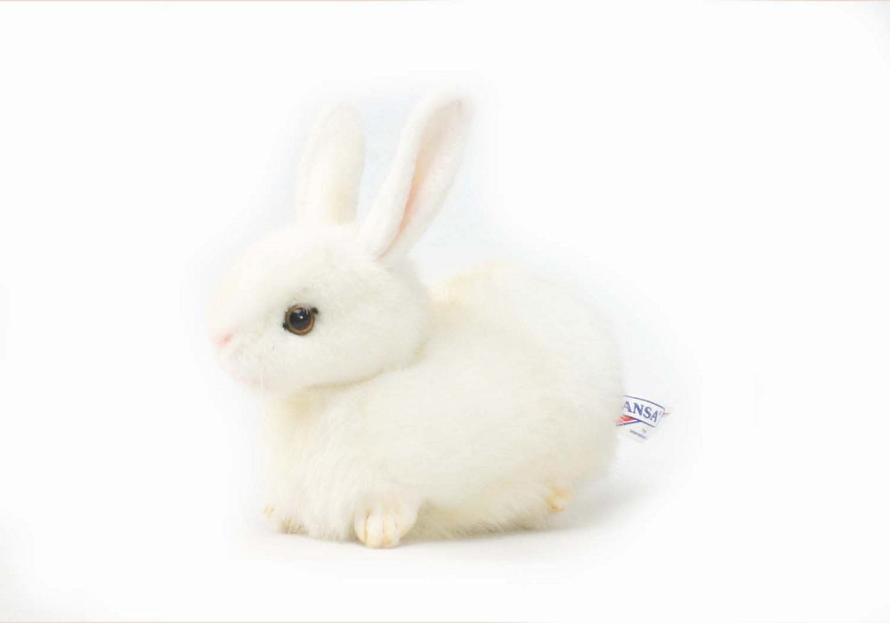 Hansa Creation | Bunny | Beige/Hvit | ca. 17 cm Side View - Bamsedyra AS