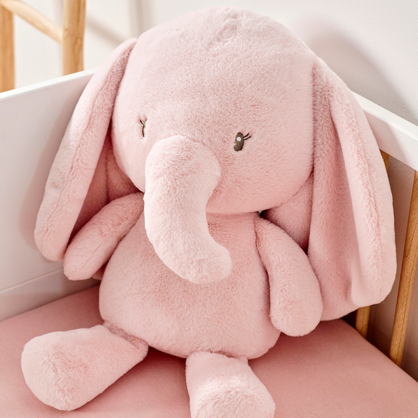 Nattou | Fantfant Maxi Elefant | Lys Rosa | ca. 75 cm Side View - Bamsedyra AS