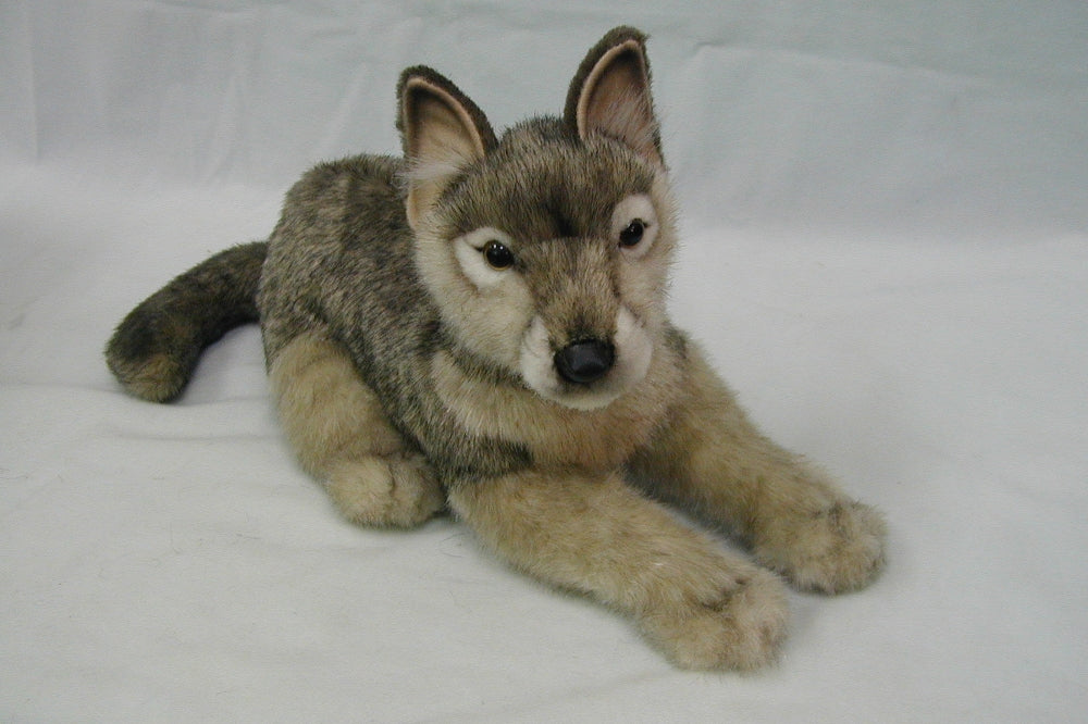 Hansa Creation | Gray Wolf Laying | Grå | ca. 34 cm - Bamsedyra AS
