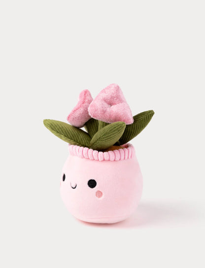 Teddy Flowers 15 cm – plysjblomster i potte (3 varianter) Back View - Bamsedyra AS