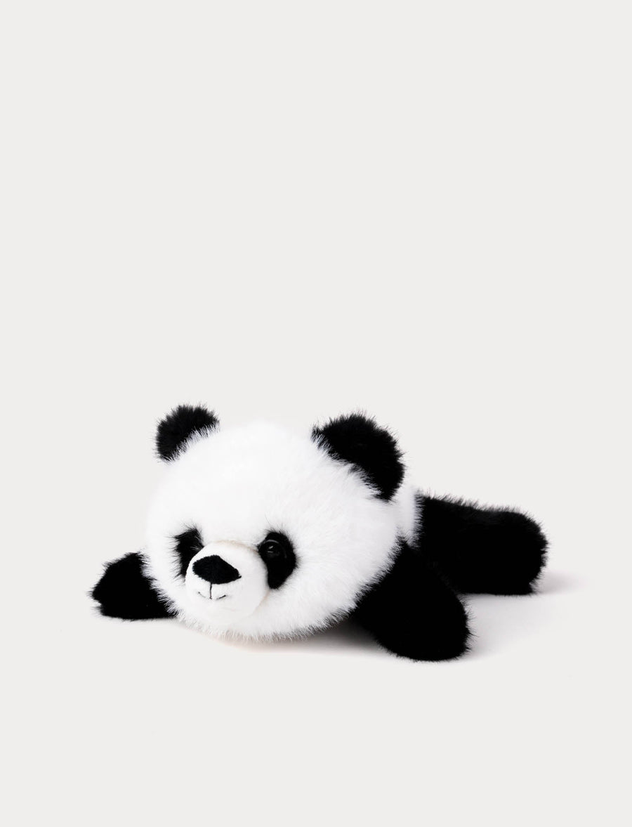 Pandabamse liggende svart hvit