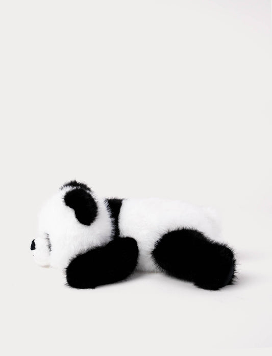 Pandabamse liggende svart hvit