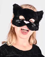 Svart fluffy kattemaske - Bamsedyra AS