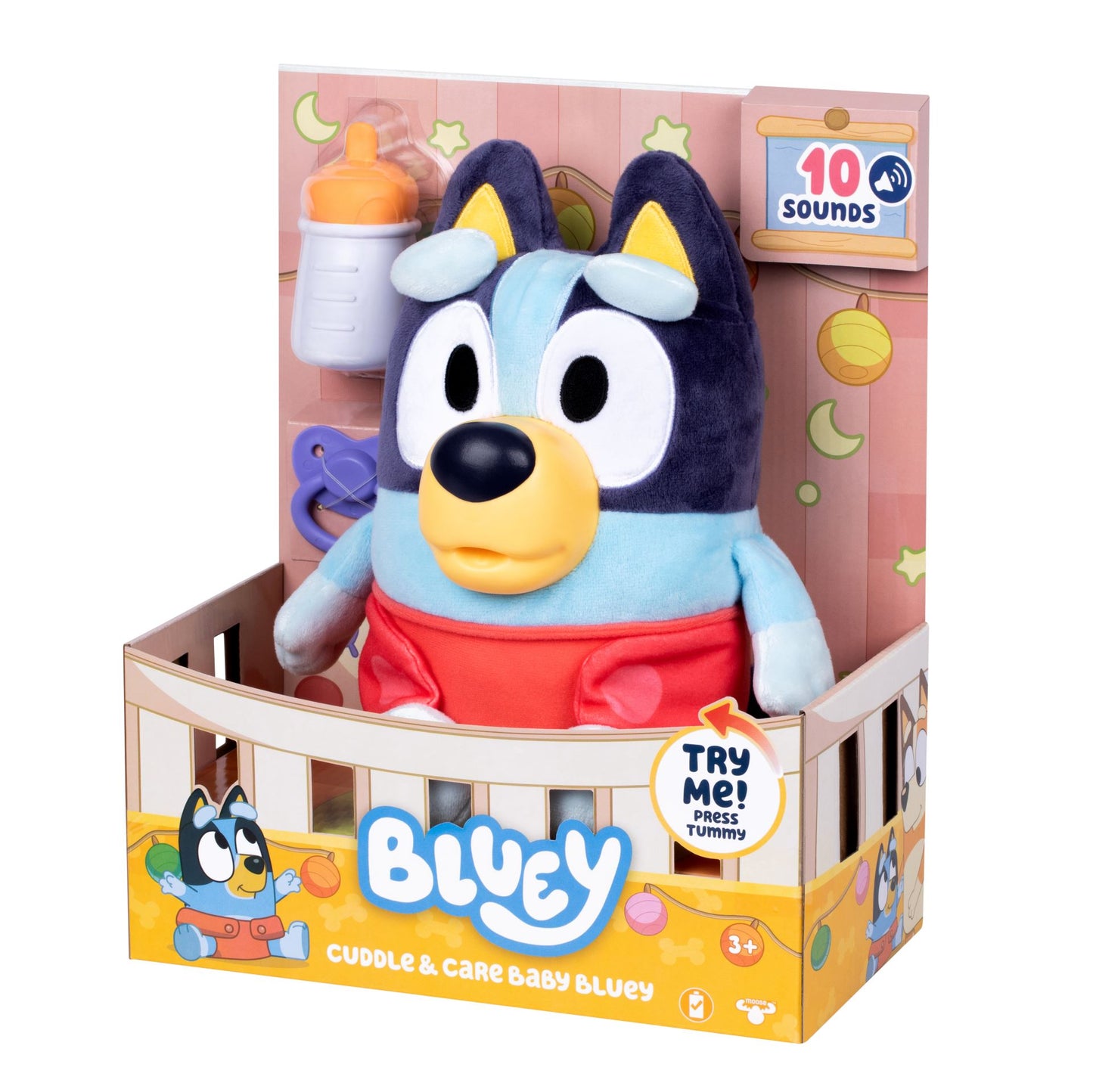 Bluey Baby bamse med lyd 25 cm Side View - Bamsedyra AS