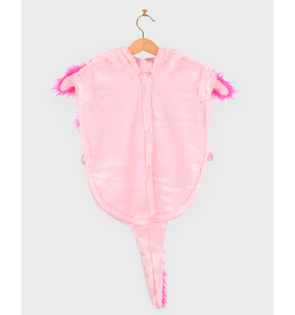 Mini Cape Axolotl – rosa kappe med hette (1–4 år) | Den Gode Fen Detail - Bamsedyra AS