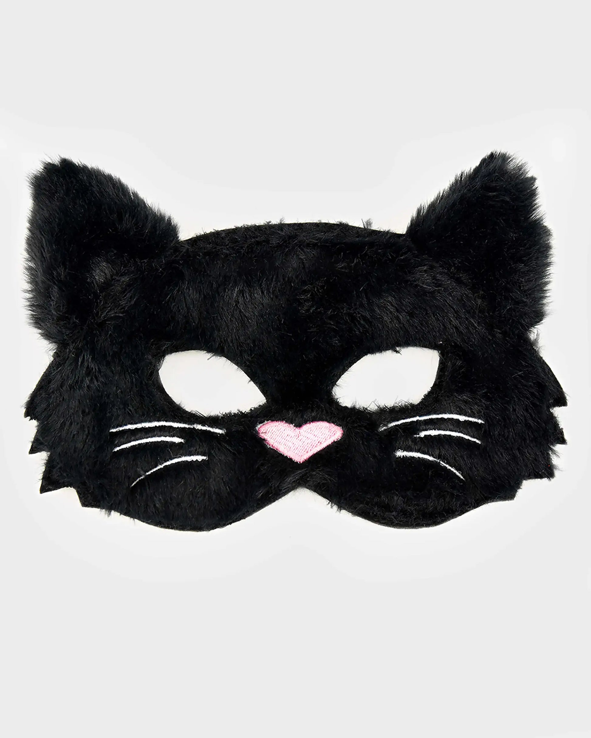 Svart fluffy kattemaske - Bamsedyra AS