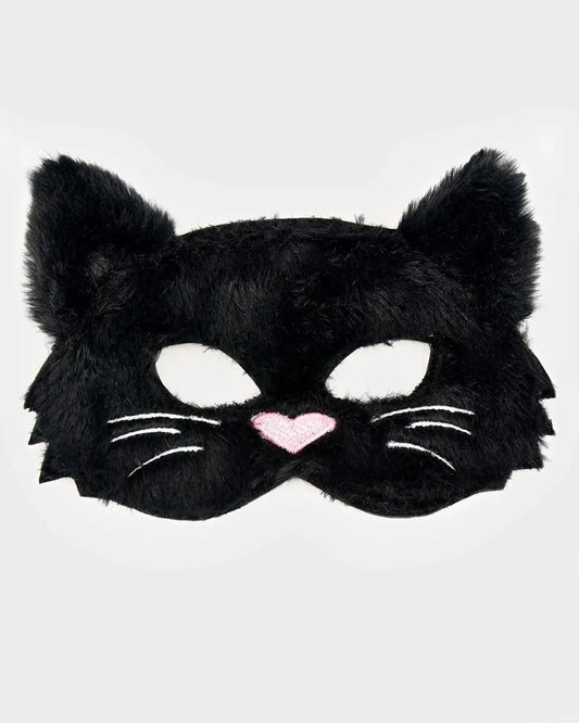 Svart fluffy kattemaske - Bamsedyra AS