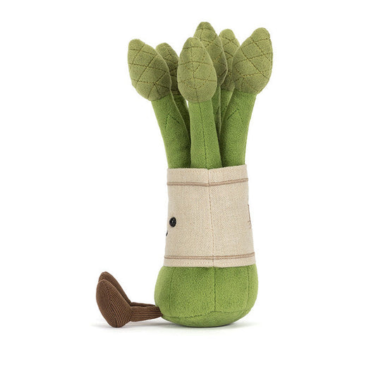 Jellycat Amuseables Asparagus grønn aspargesplysj med smil 22 cm