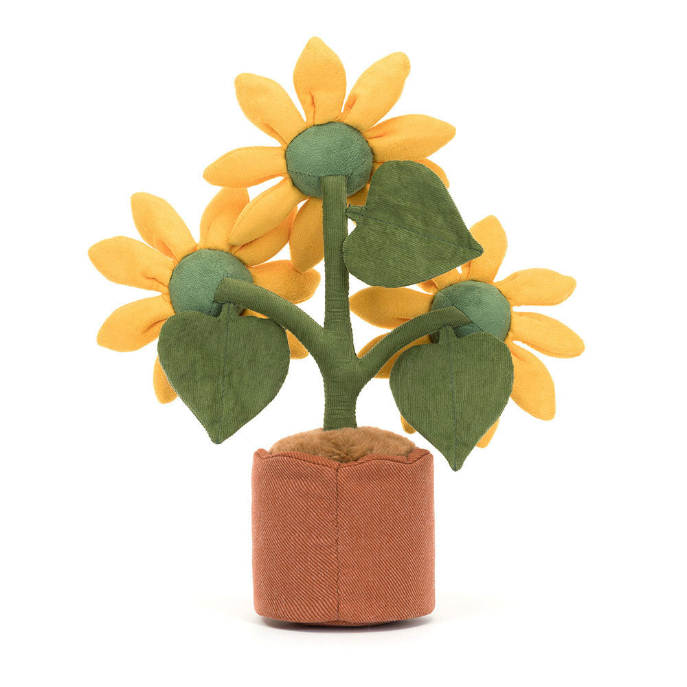 Jellycat | Amuseables Potted Sunflower | Gul/Grønn | ca. 35 cm Side View - Bamsedyra AS