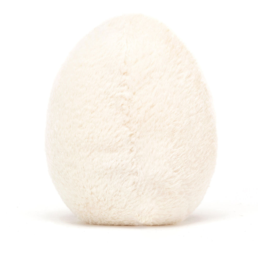 Jellycat | Amuseables Happy Boiled Egg | Hvit/Gul | ca. 14 cm Side View - Bamsedyra AS