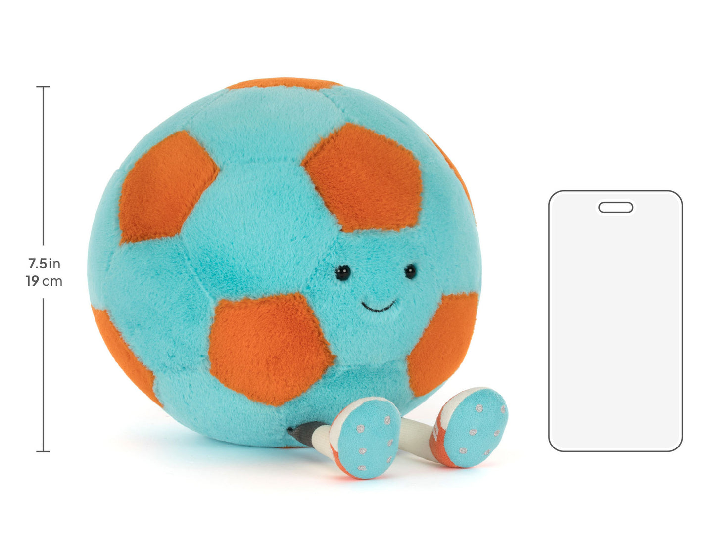 Jellycat | Amuseables Football | Blue and Orange | 27 cm