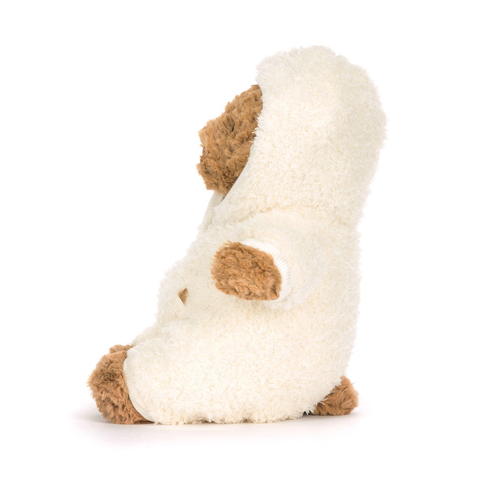Jellycat | Bartholomew Bear All-in-One Outfit | Beige/Krem | Medium Back View - Bamsedyra AS
