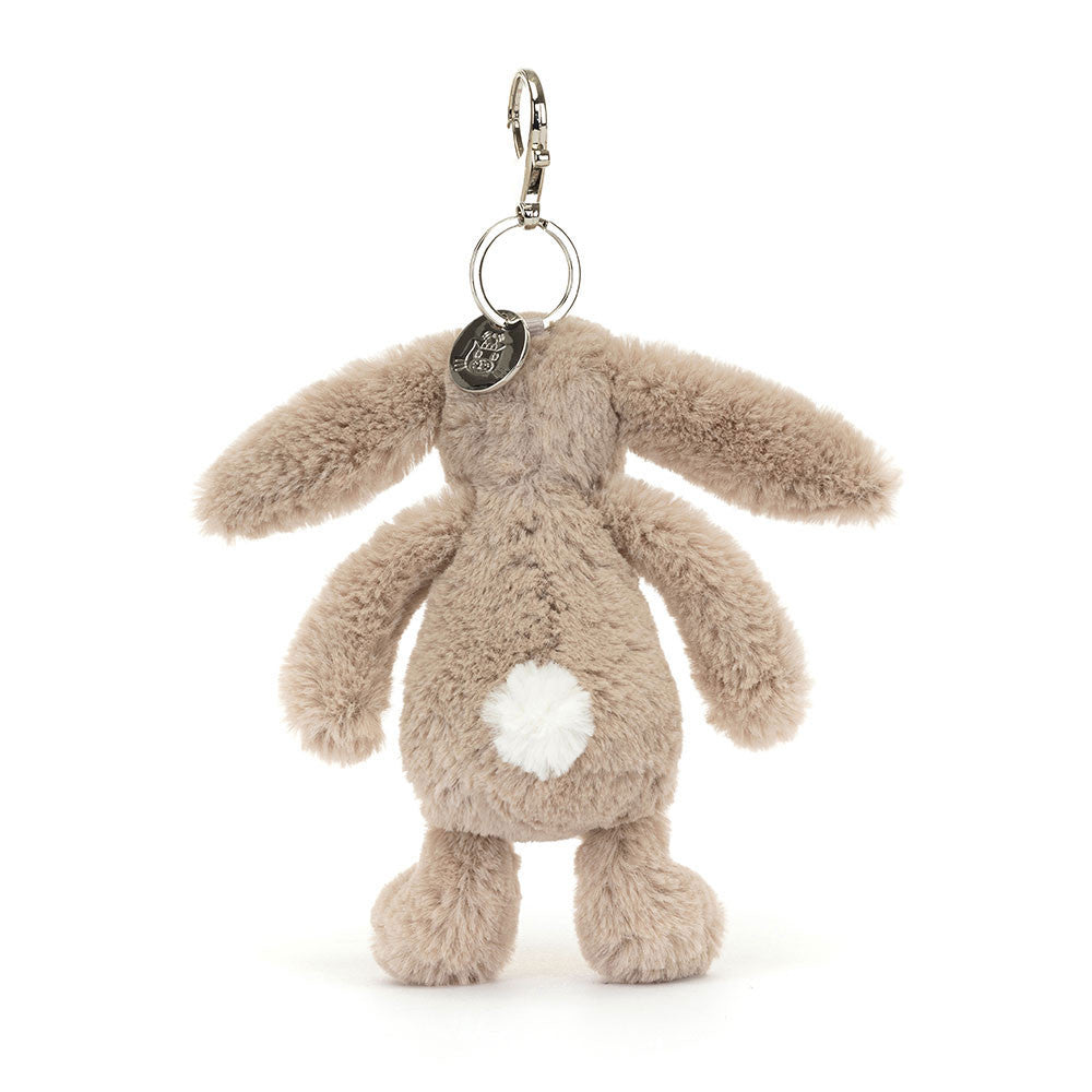 Bashful Bunny Beige Bag Charm 18 cm | Jellycat Side View - Bamsedyra AS
