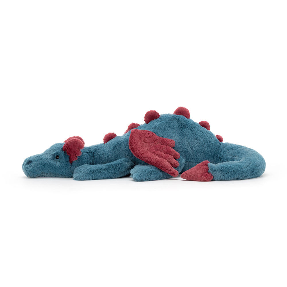 Dexter Dragon Huge | Jellycat Side View - Bamsedyra AS