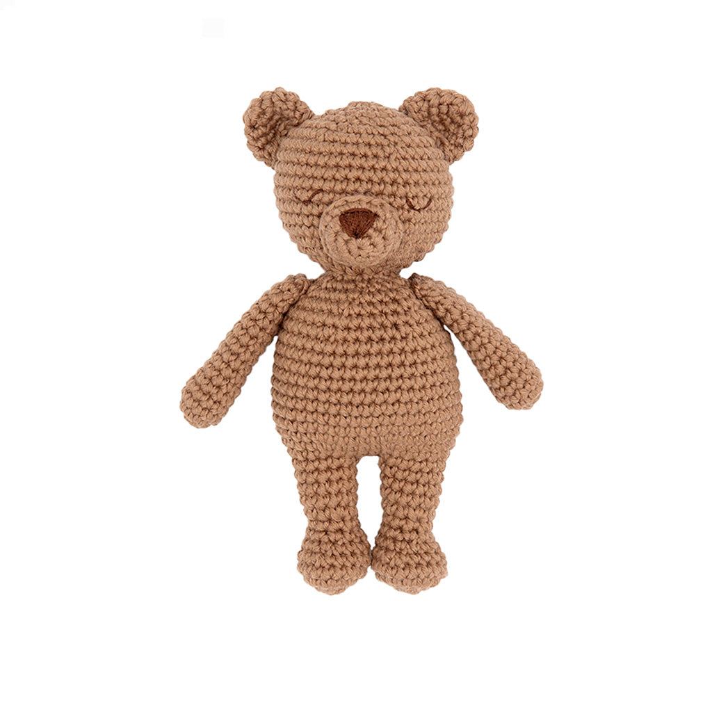 Heklet mini bamse Bo the Bear brun | Patti Oslo - Bamsedyra AS