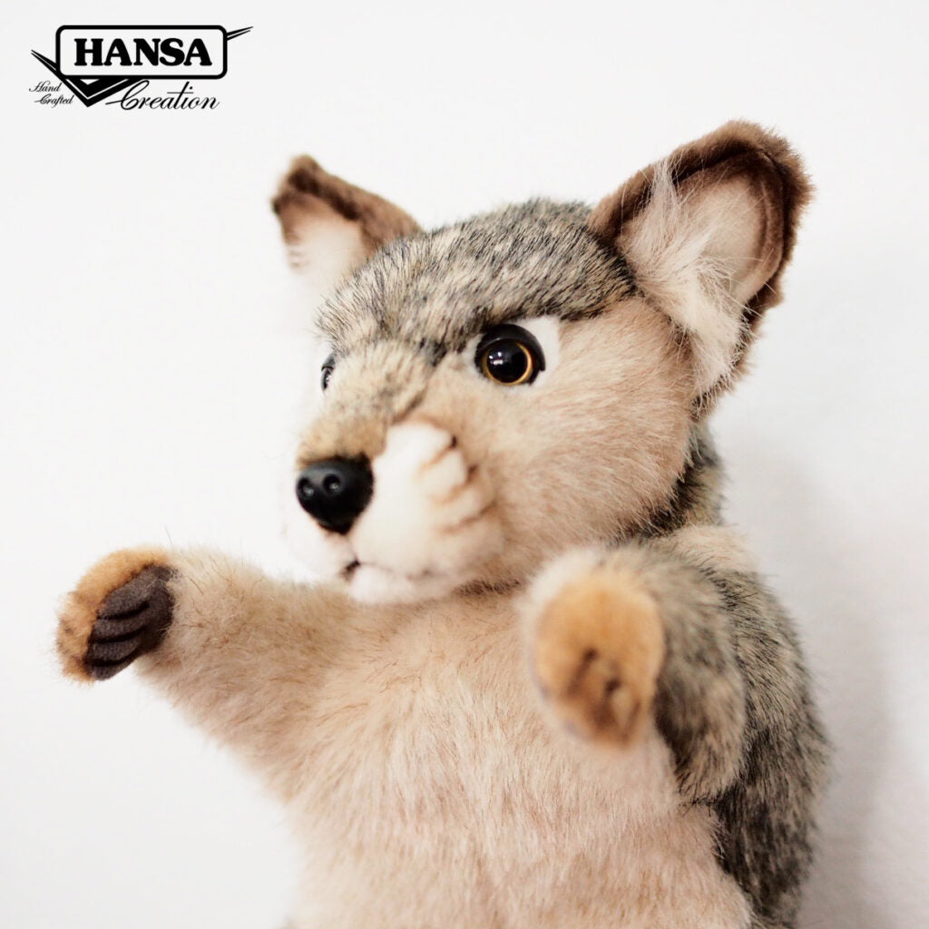 Ulv Hånddukke 25 cm | Hansa Creation Back View - Bamsedyra AS