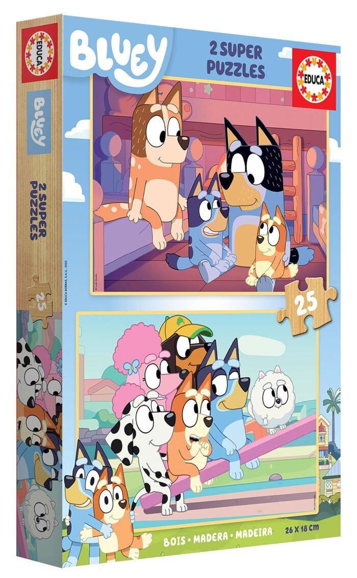 Double the Bluey Fun: Educa's 2 x 25 Piece Jigsaw Puzzle Set - Bamsedyra AS