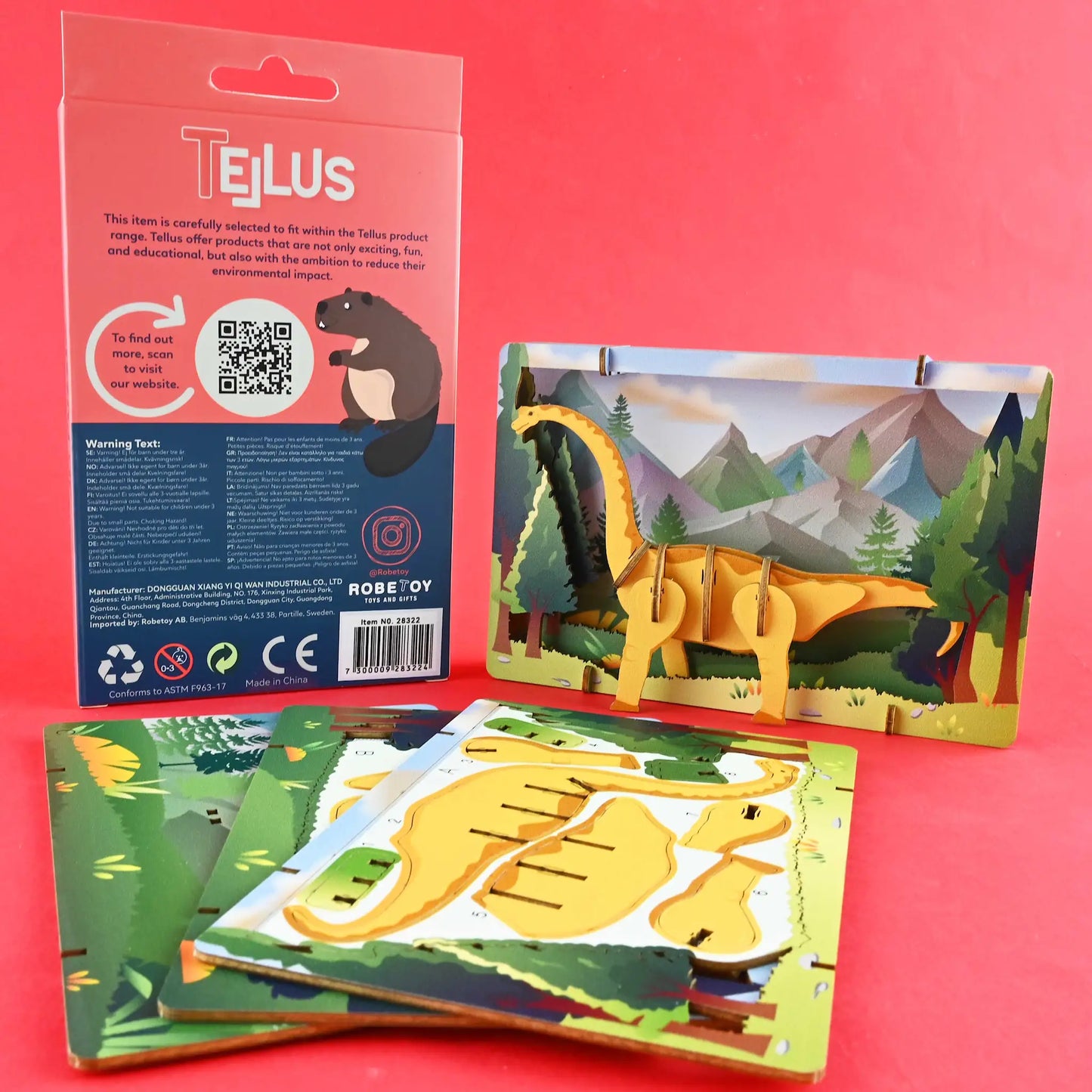 3D dyr & dinosaur puslespill – Eugy-alternativ | Velg variant Back View - Bamsedyra AS