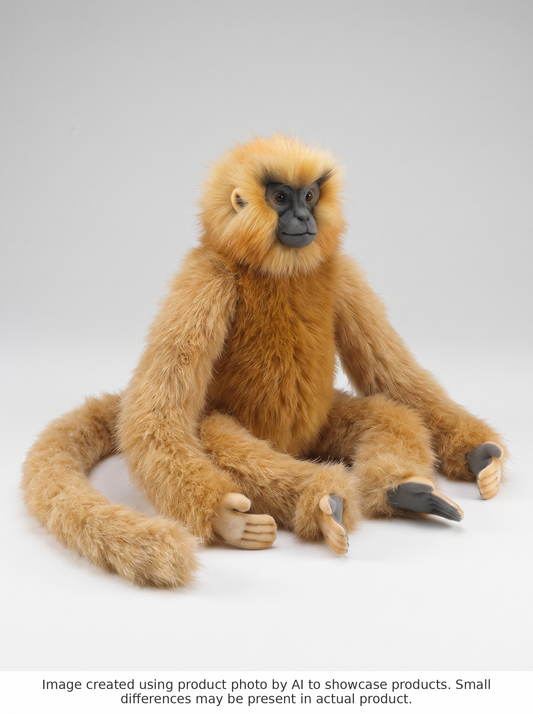 Hansa Creation Golden Langur – naturtro gylden langur-ape plysj med gull-oransje pels og lang hale, 50 cm