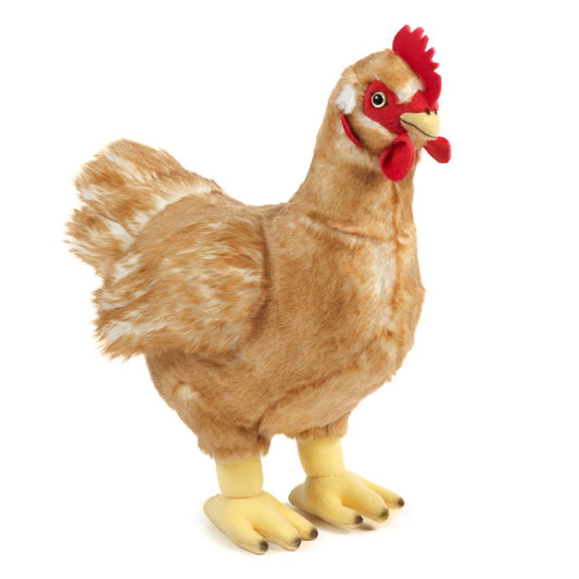 Living Nature | Hen Plush Stuffed Animal | Hvit/Brun | Large - Bamsedyra AS