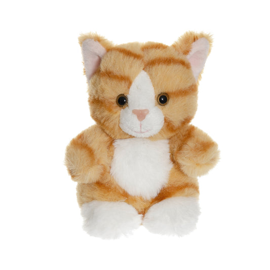 Barn som holder Teddy Cats kosekatt - viser størrelse 12 cm, Teddykompaniet